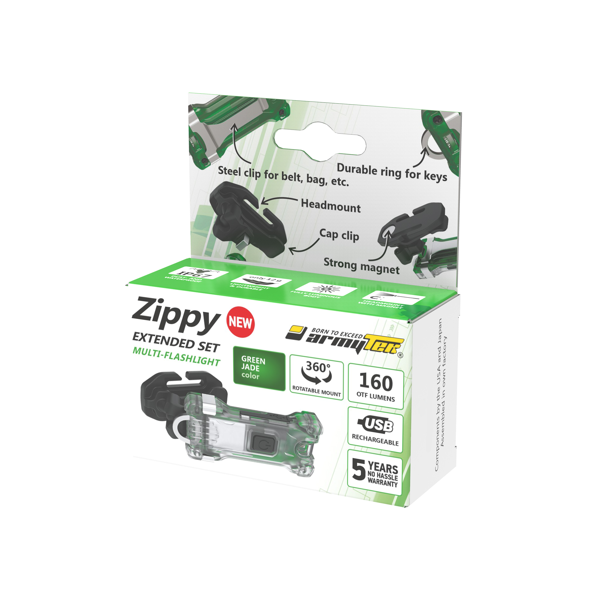 Armytek® Zippy WR Extended Set Green
