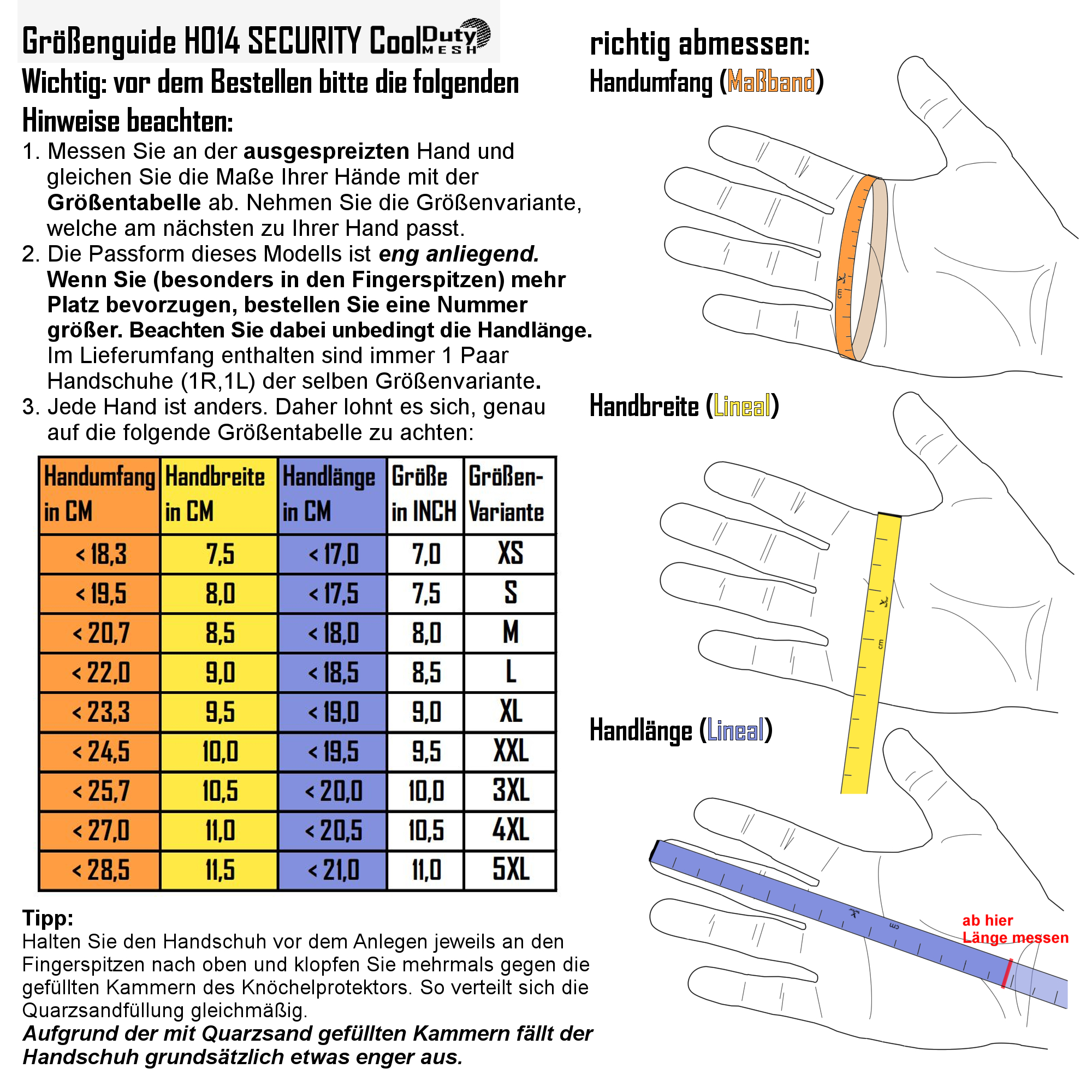TacFirst® Einsatzhandschuhe H014 Quarzsand CoolDuty atmungsaktiv, 360° schnitthemmend
