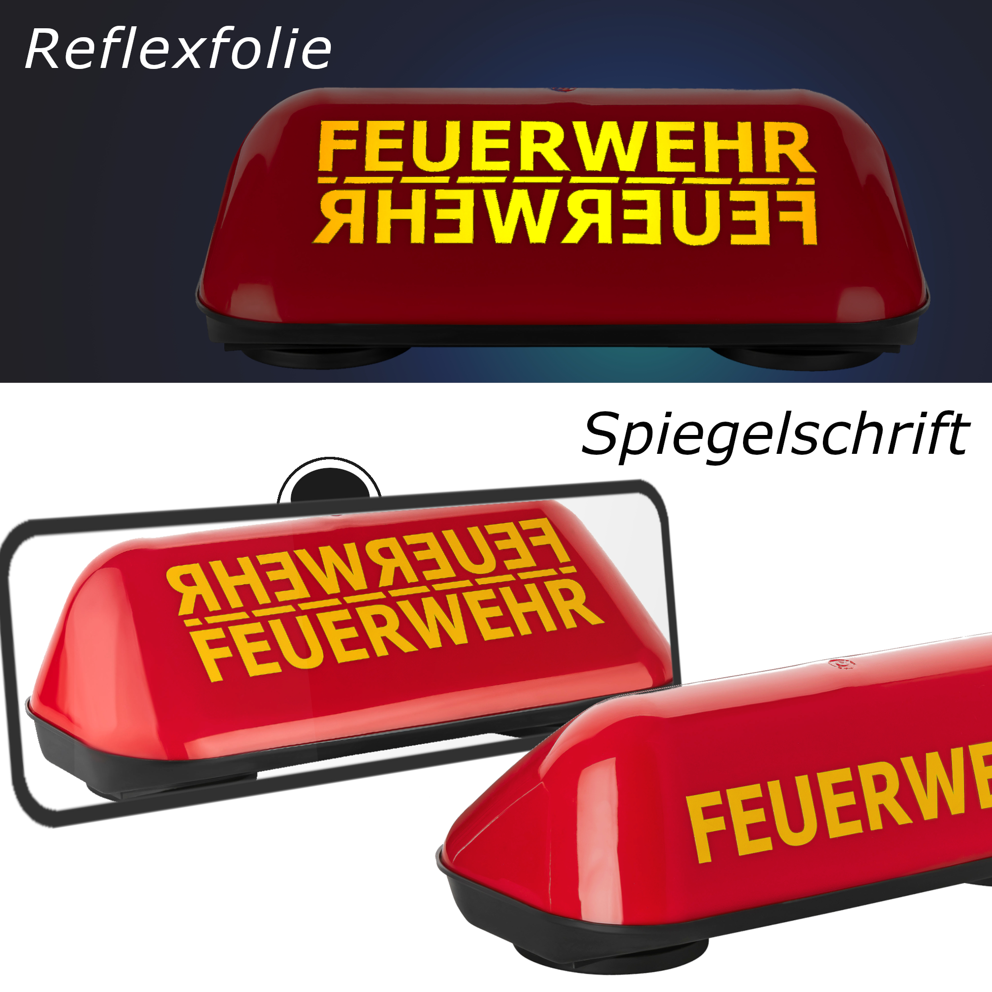 TacFirst® Dachaufsetzer "Feuerwehr im Einsatz" code red, XL