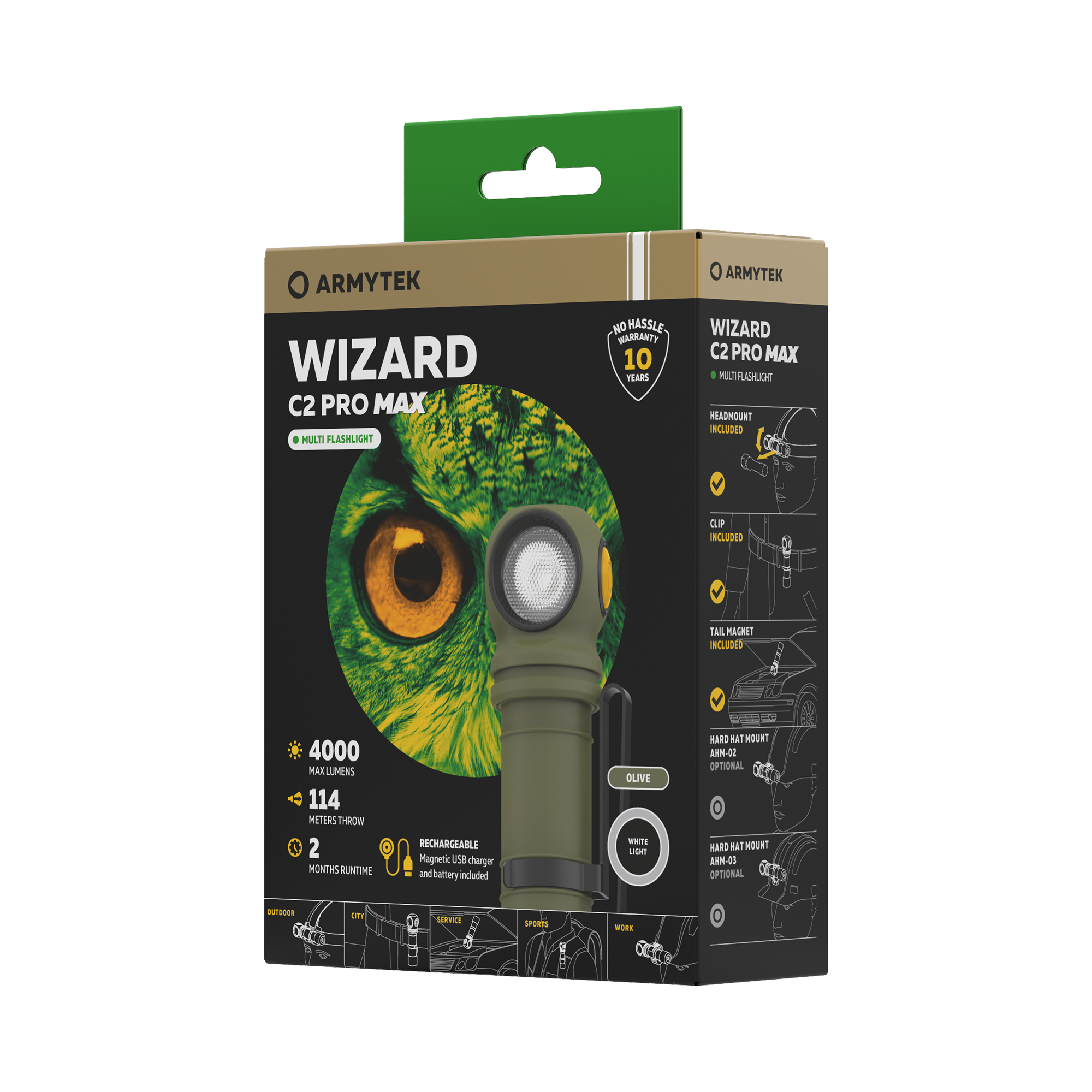 Armytek® Wizard C2 Pro Max Magnet USB White (Olive)