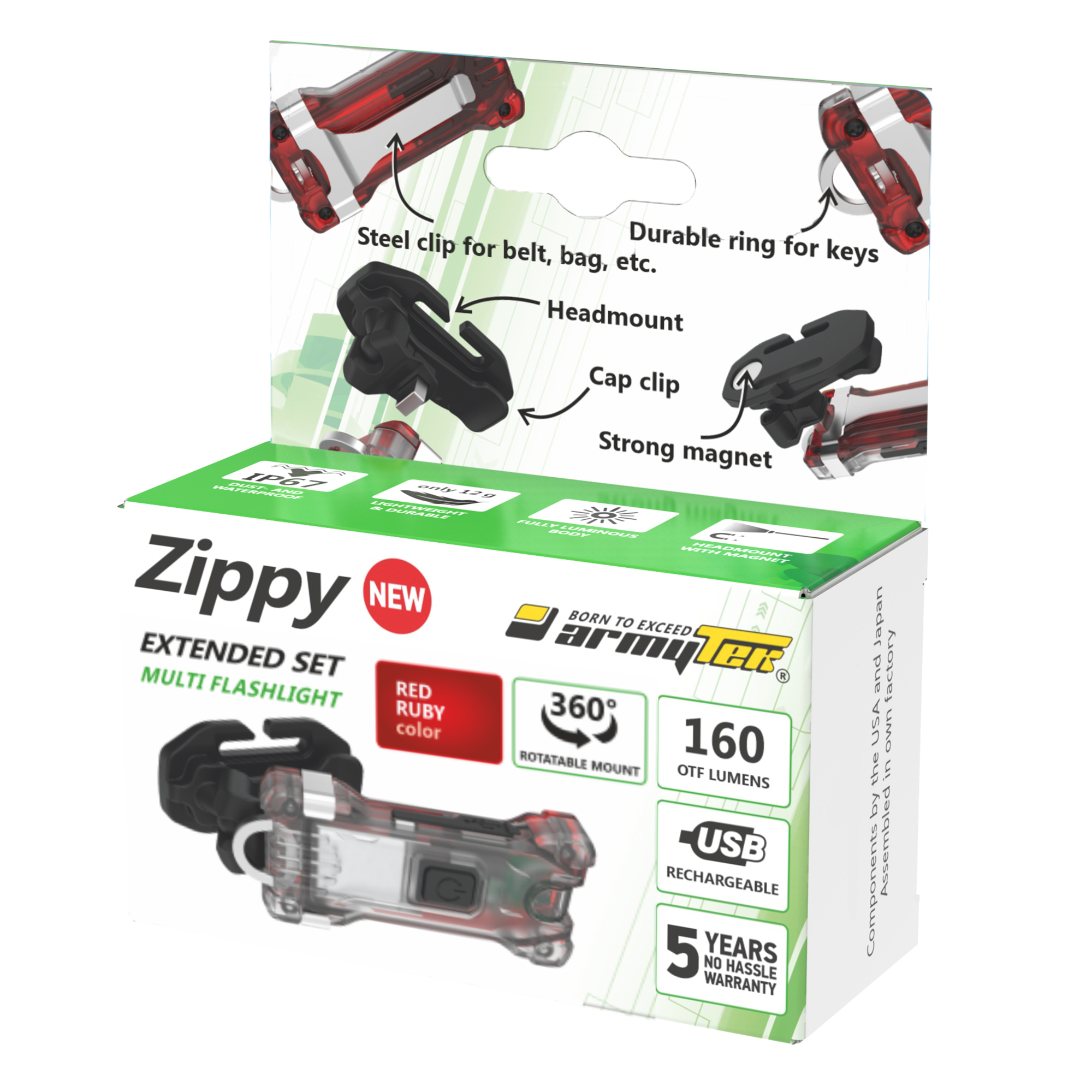 Armytek® Zippy WR Extended Set Red