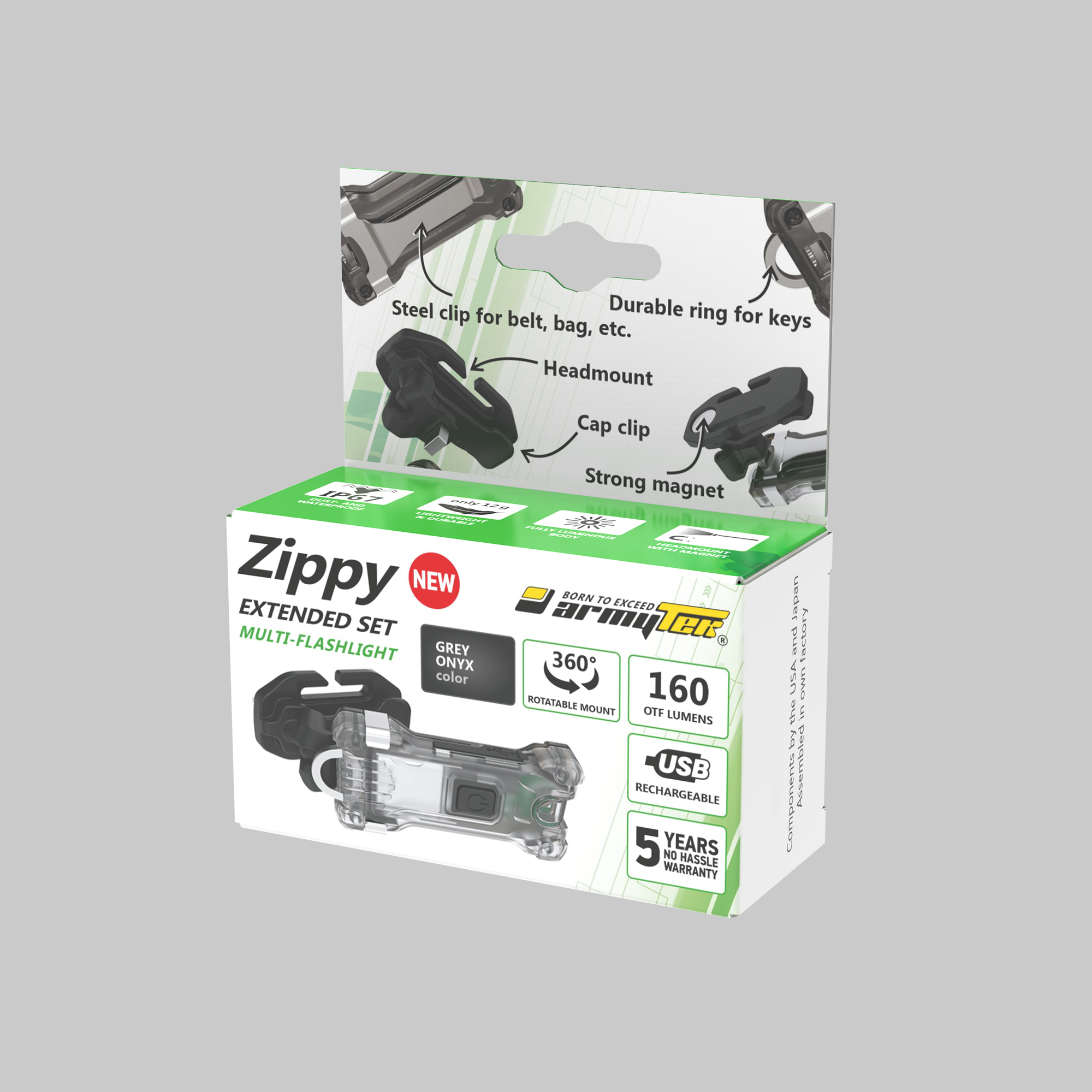 Armytek® Zippy WR Extended Set Grey