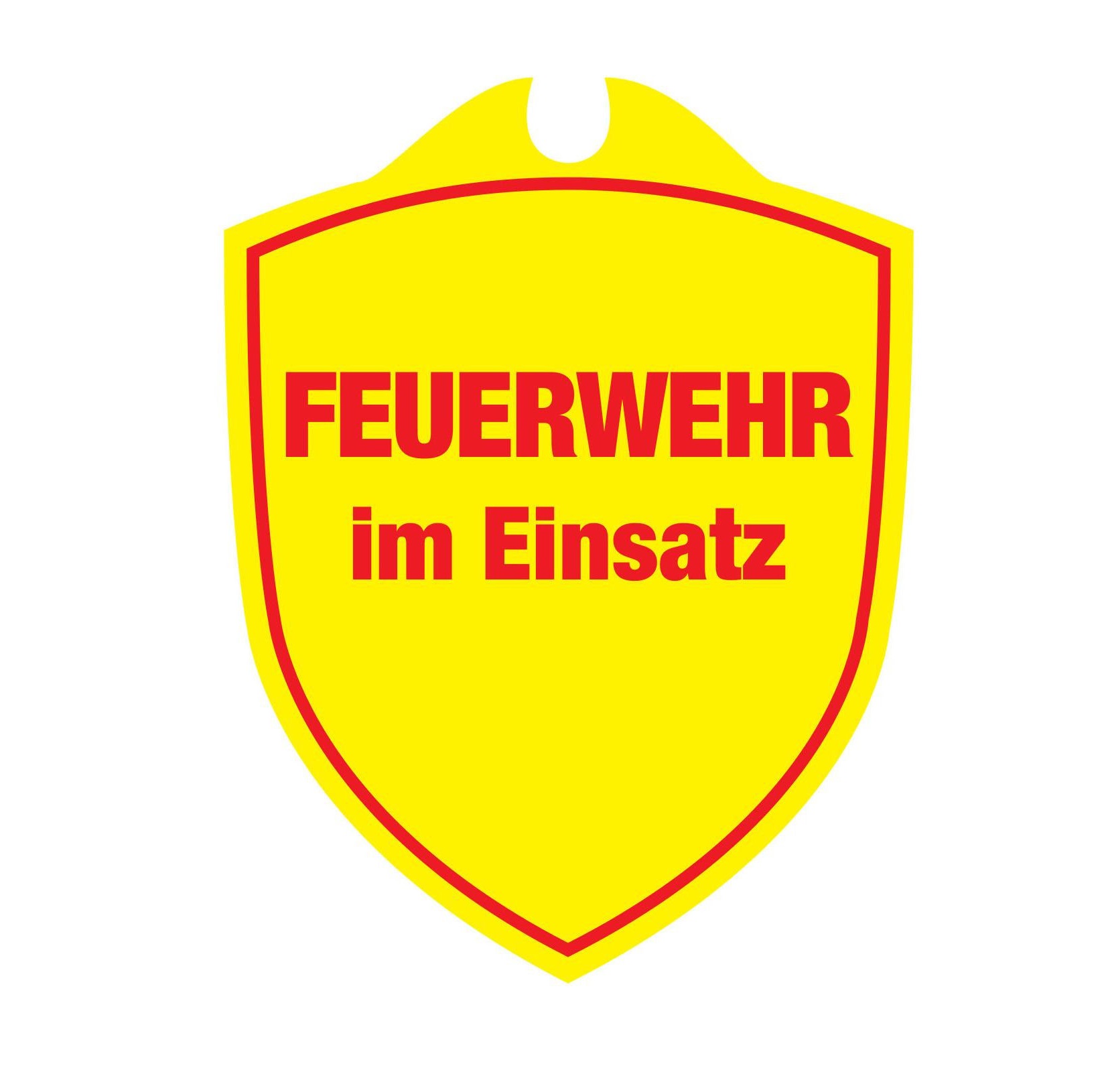 Autoschild Feuerwehr im Einsatz