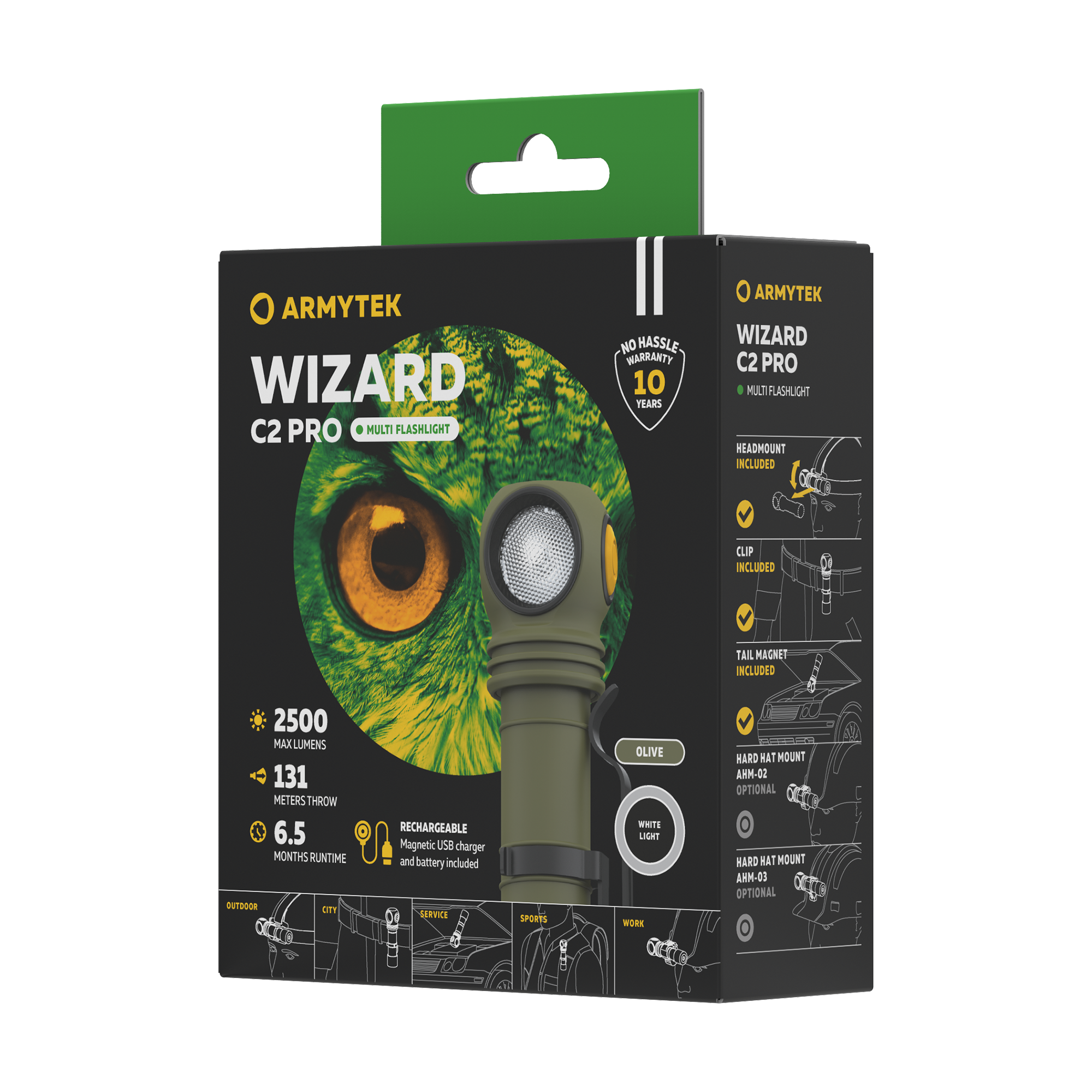 Armytek® Wizard C2 Pro Magnet USB White (Olive)