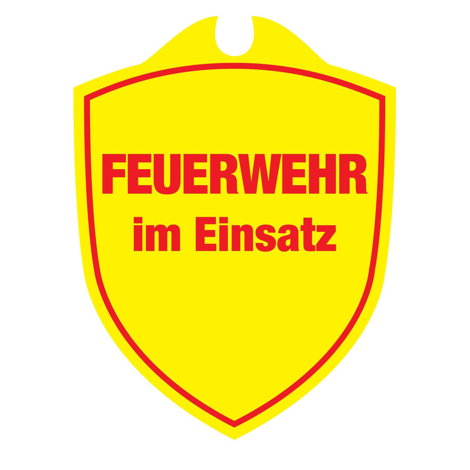 Autoschild Feuerwehr im Einsatz