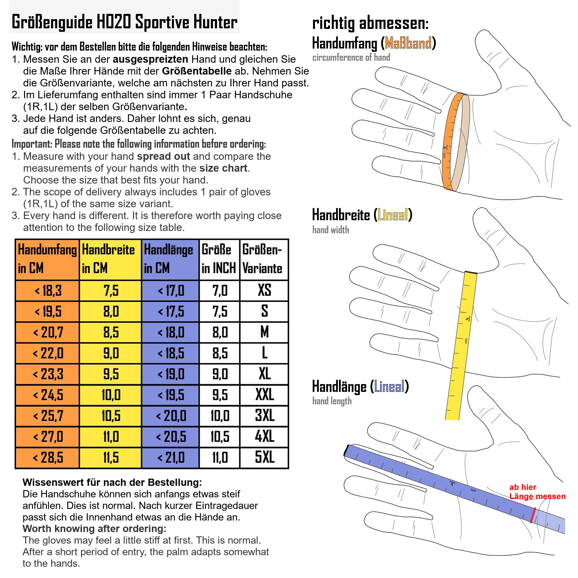 TacFirst® Sportive Hunter H020 Jagd Loden Handschuhe
