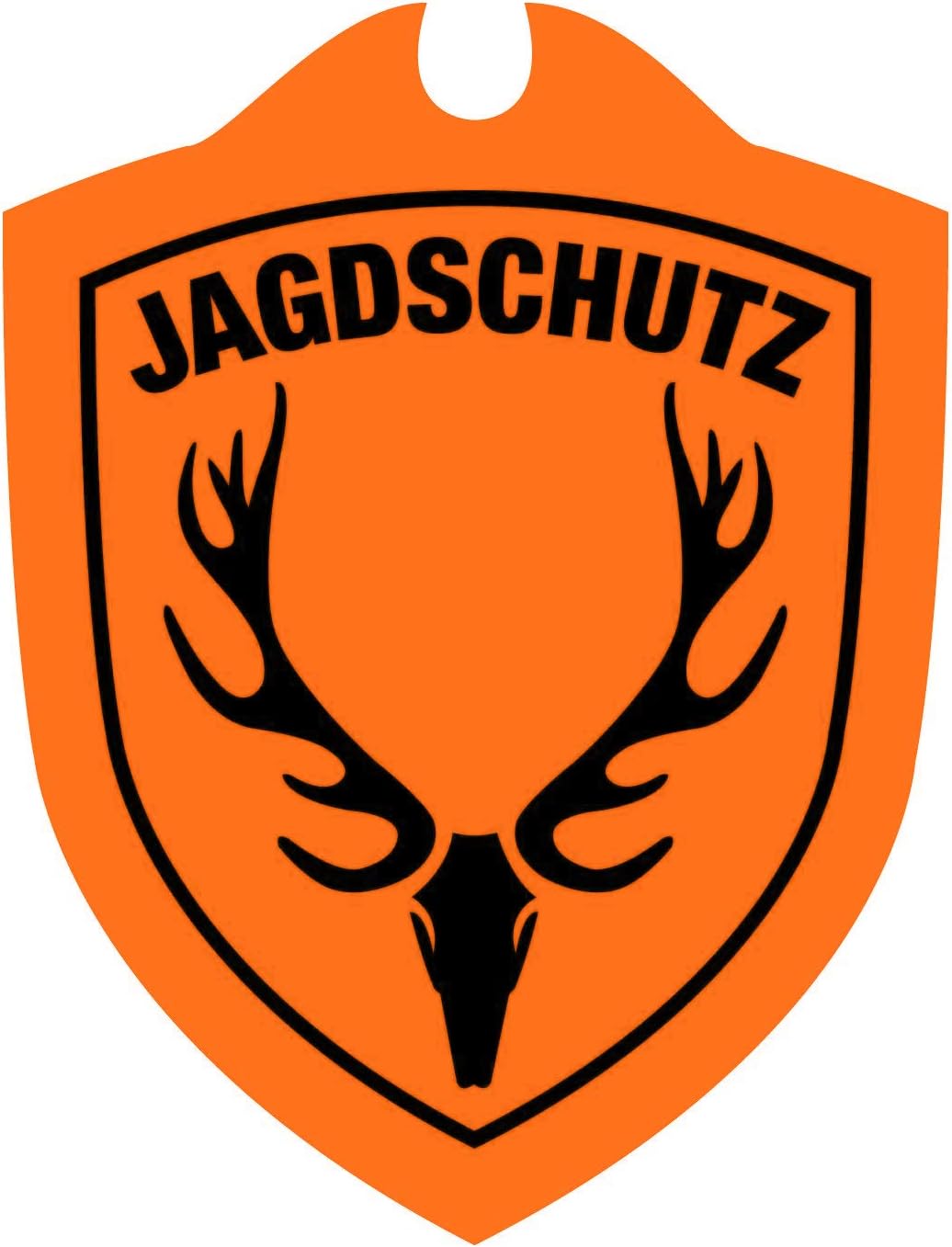 Autoschild "Jagdschutz" Hubertushirsch Farbe: Orange